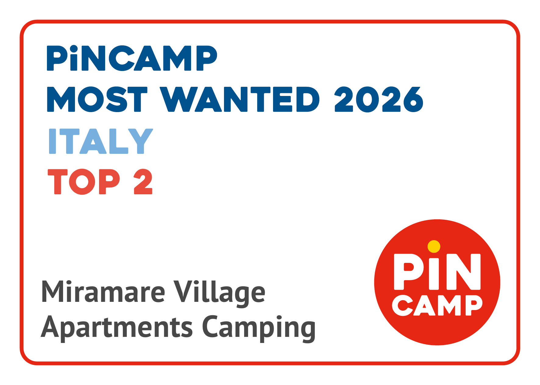PiNCAMP Most Wanted 2026 – Italy Top 2